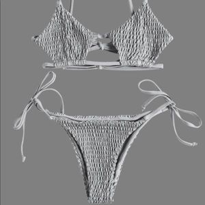 Keyhole Smocked String Bikini